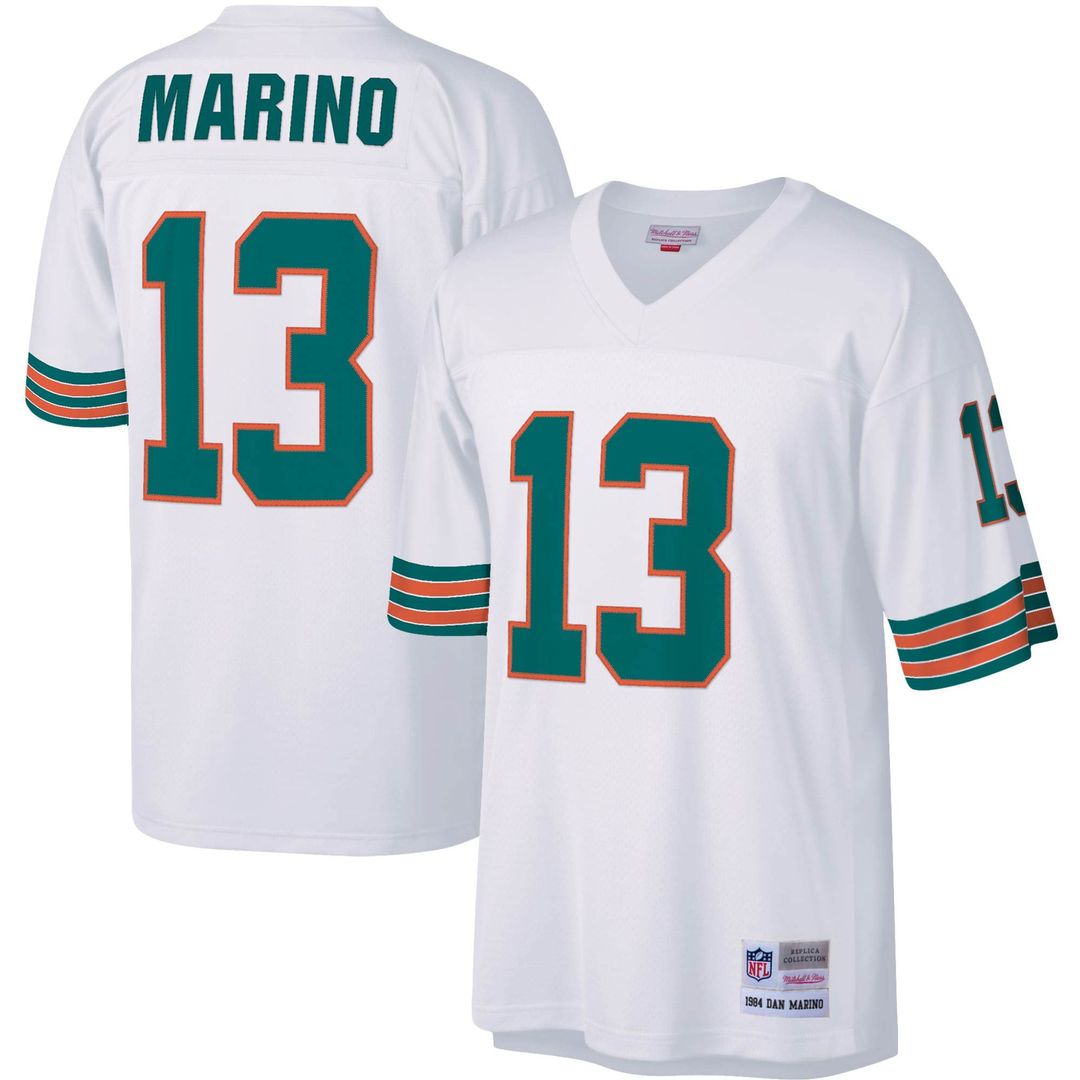 Men's Big & Tall Mitchell & Ness Miami Dolphins Dan Marino White 1984 Retired Player Replica NFL Jersey