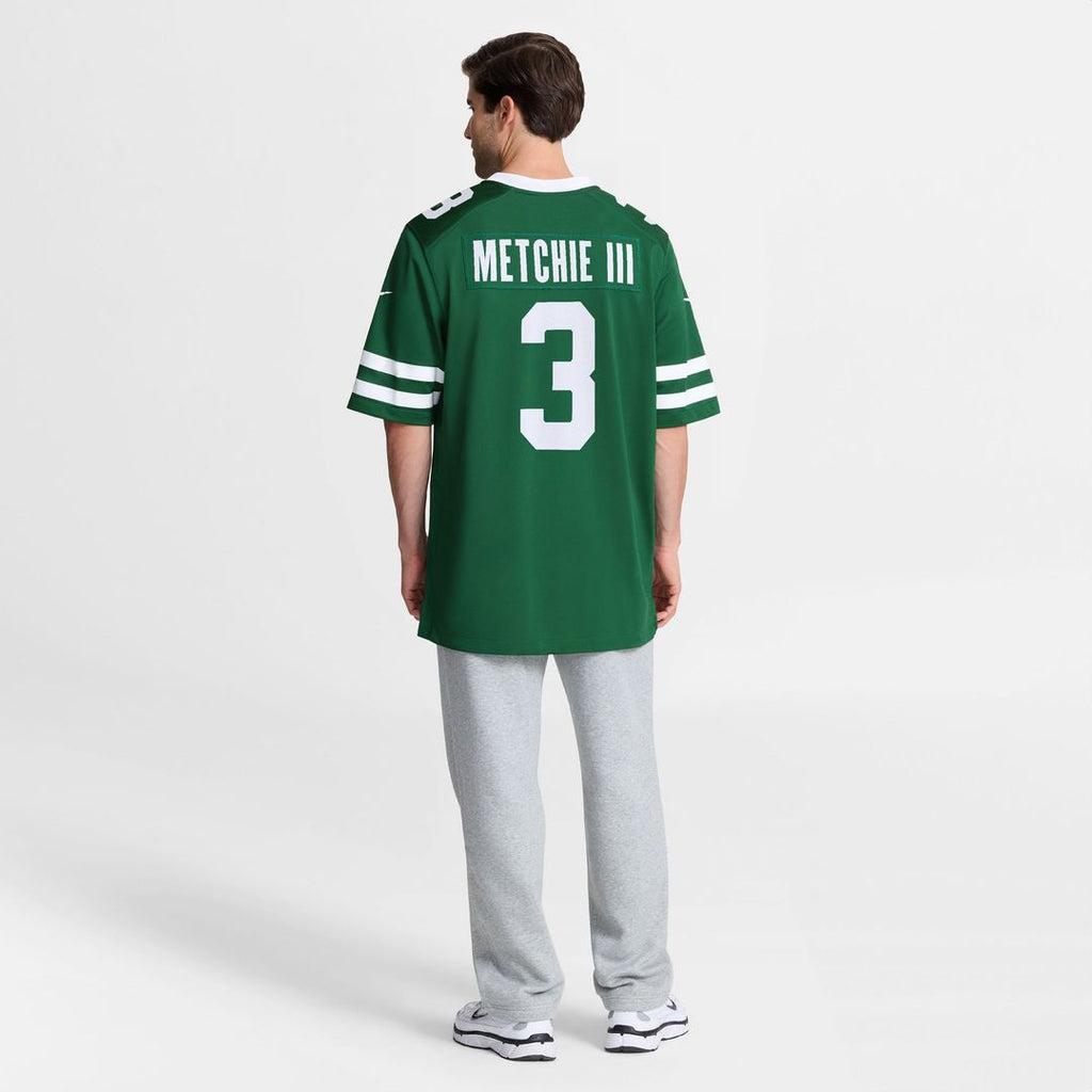 Men's Nike New York Jets John Metchie III Legacy Green Team Game NFL Jersey
