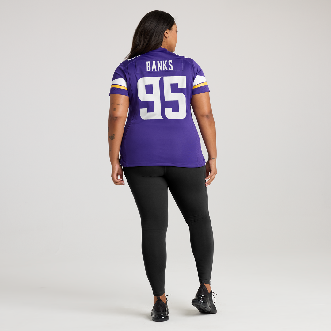Women's Nike Minnesota Vikings Caleb Banks Purple Team Game NFL Jersey