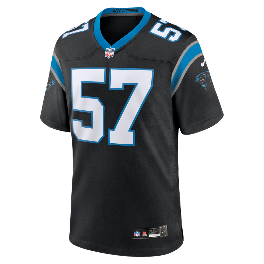 Men's Nike Carolina Panthers Monroe Freeling Black 2026 NFL Draft First Round Pick No. 19 Team Game NFL Jersey