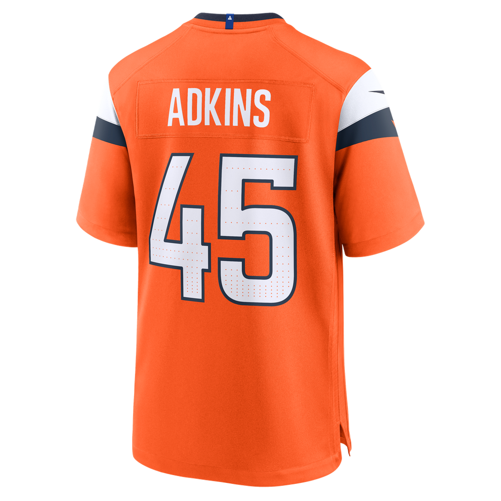 Men's Nike Denver Broncos Nate Adkins Orange Team Game NFL Jersey
