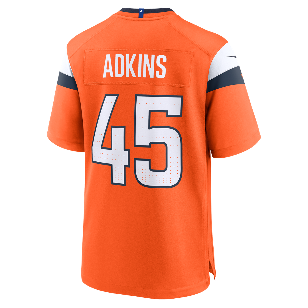 Men's Nike Denver Broncos Nate Adkins Orange Team Game NFL Jersey