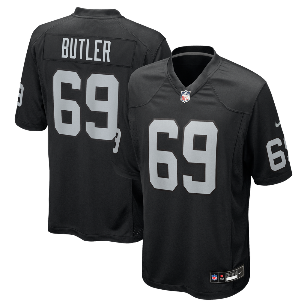 Men's Nike Las Vegas Raiders Adam Butler Black Team Game NFL Jersey