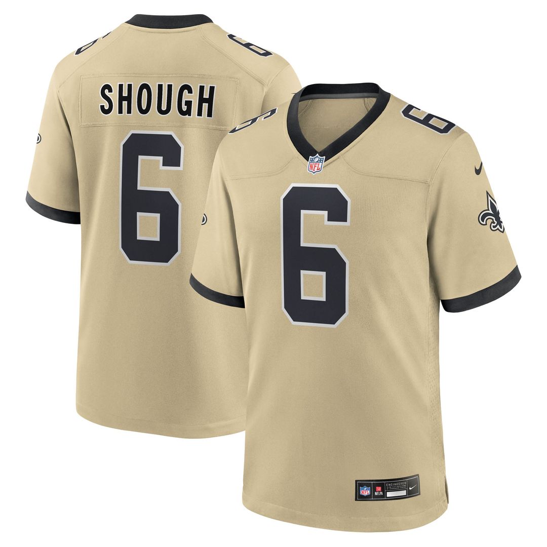 Men's Nike New Orleans Saints Tyler Shough Black Game NFL Jersey