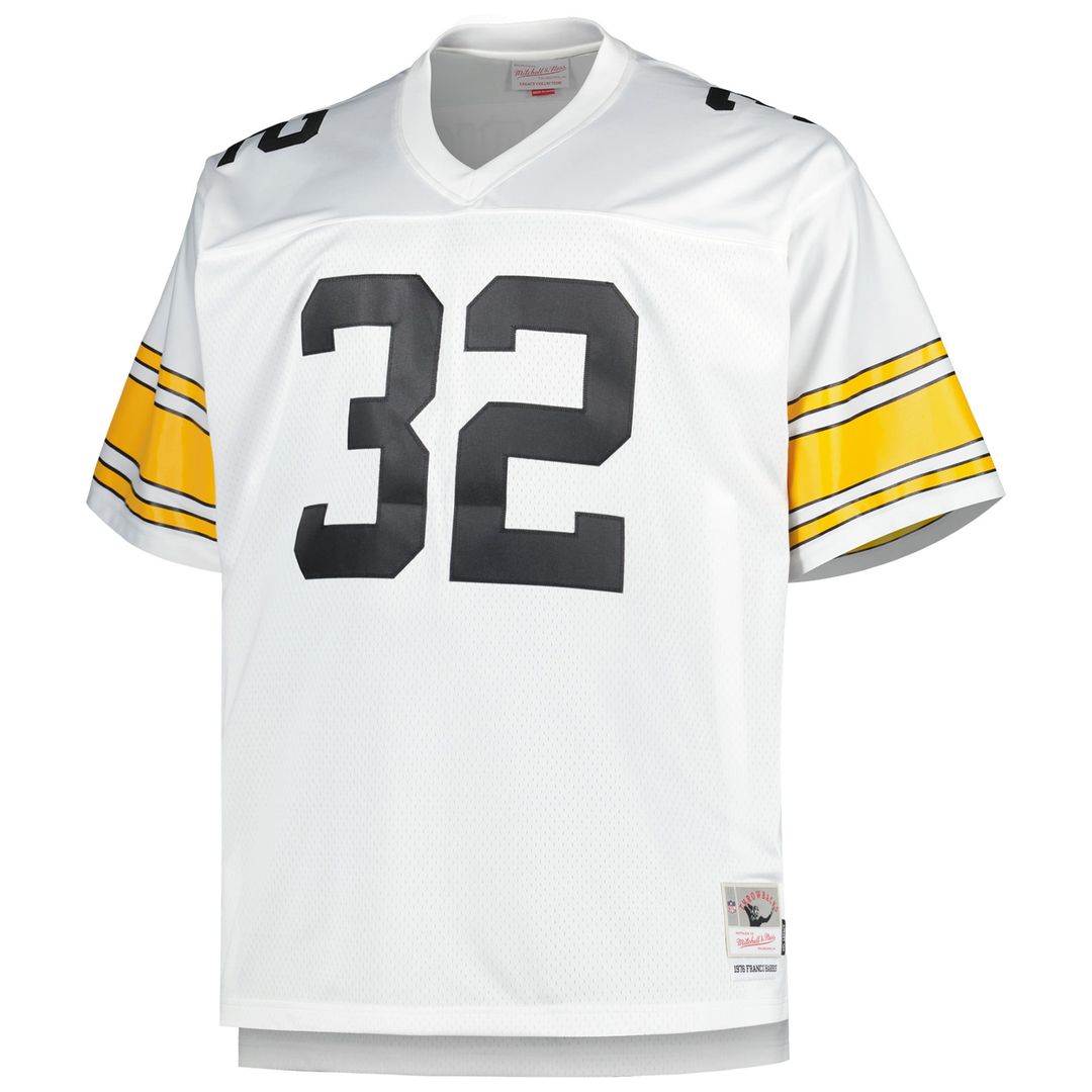 Men's Big & Tall Mitchell & Ness Pittsburgh Steelers Franco Harris White 1976 Retired Player Replica NFL Jersey