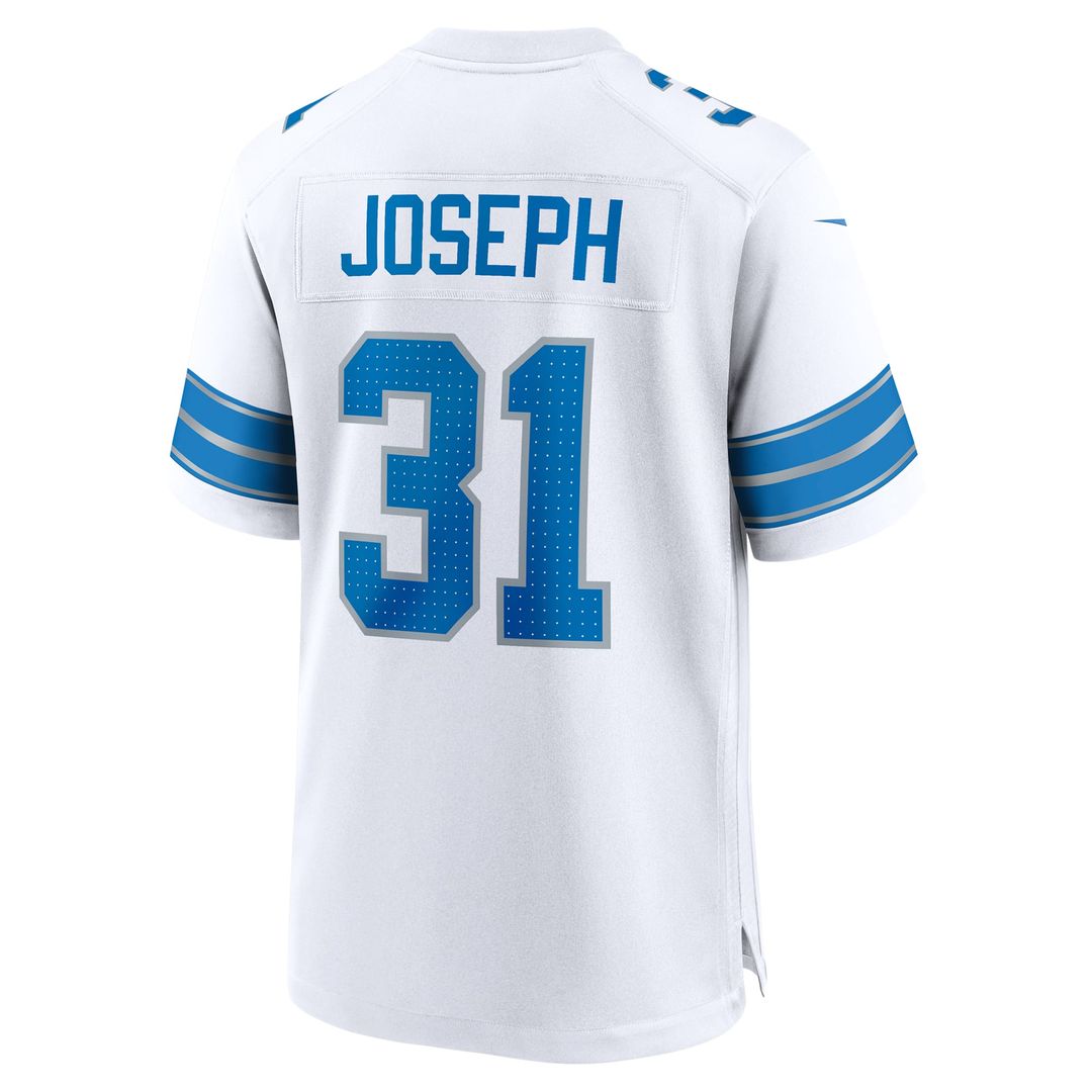 Men's Nike Detroit Lions Kerby Joseph White Game NFL Jersey