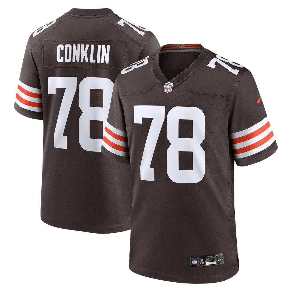Men's Nike Cleveland Browns Jack Conklin Brown Team Game NFL Jersey