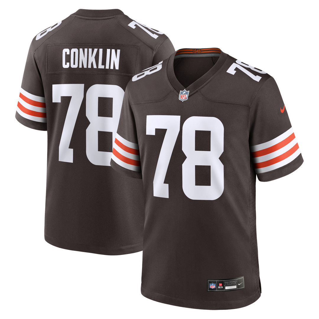 Men's Nike Cleveland Browns Jack Conklin Brown Team Game NFL Jersey