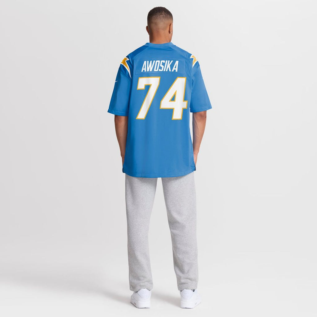 Men's Nike Los Angeles Chargers Kayode Awosika Powder Blue Team Game NFL Jersey