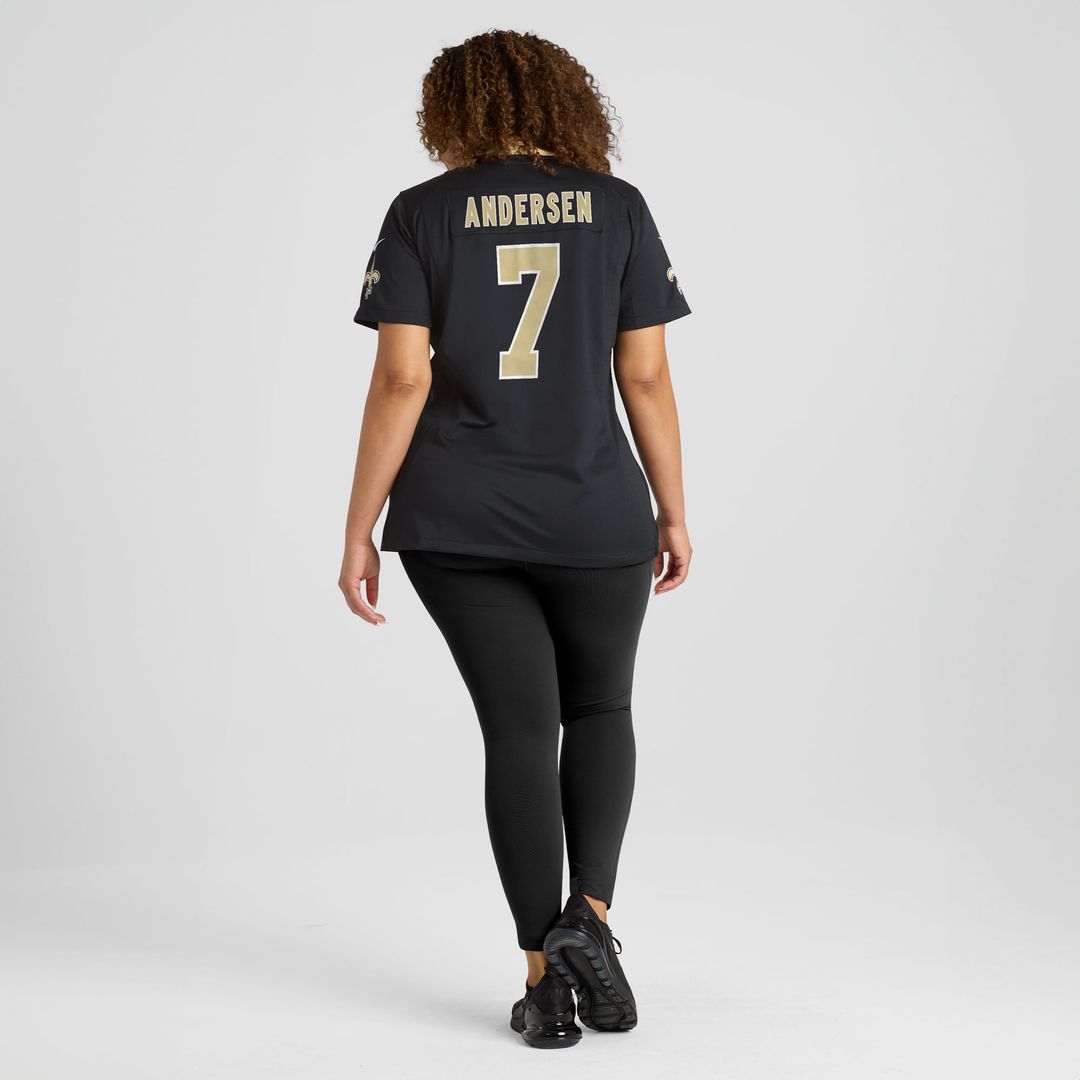 Women's Nike New Orleans Saints Morten Andersen Black Game Retired Player NFL Jersey