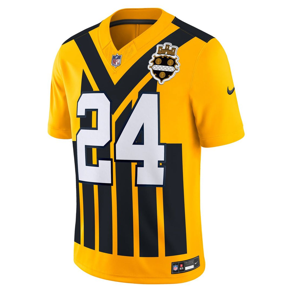Men's Nike Pittsburgh Steelers Joey Porter Jr. Gold Alternate 1933 Throwback Vapor F.U.S.E. Limited NFL Jersey