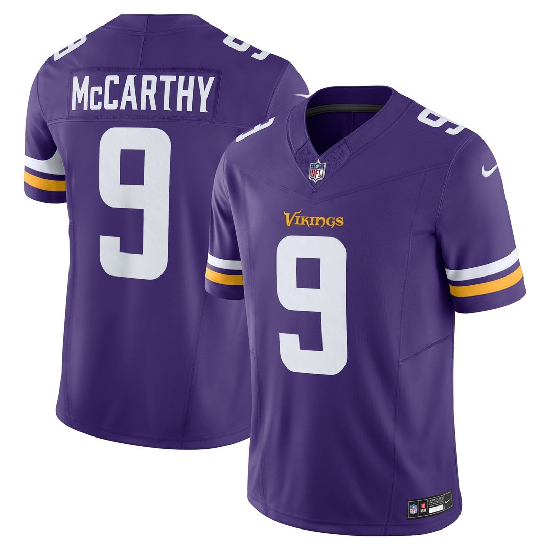 Men's Nike Minnesota Vikings J.J. McCarthy Purple Vapor F.U.S.E. Limited NFL Jersey