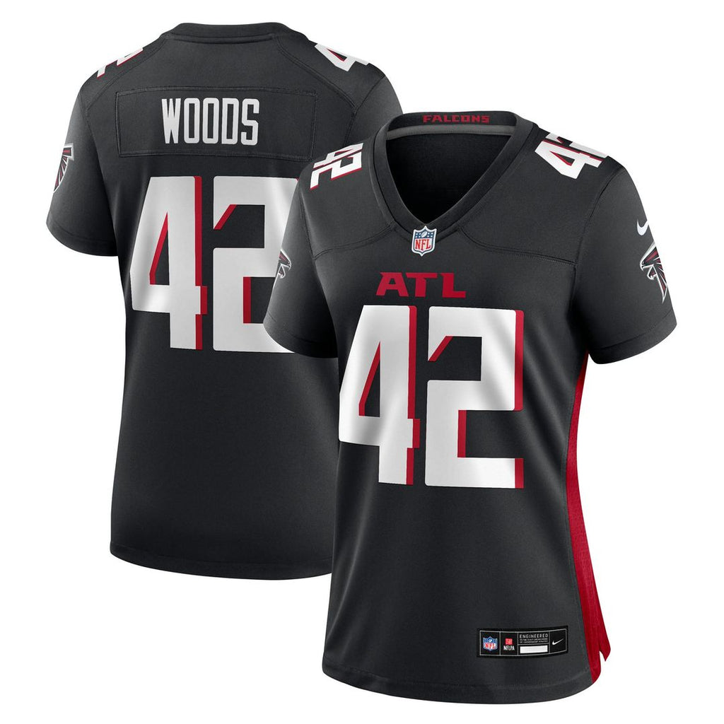 Women's Nike Atlanta Falcons Josh Woods Black Team Game NFL Jersey