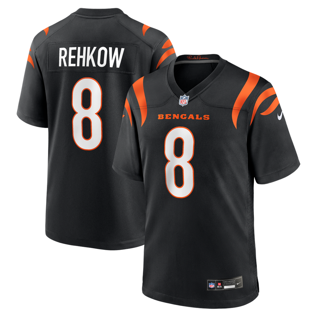 Men's Nike Cincinnati Bengals Ryan Rehkow Black Game NFL Jersey
