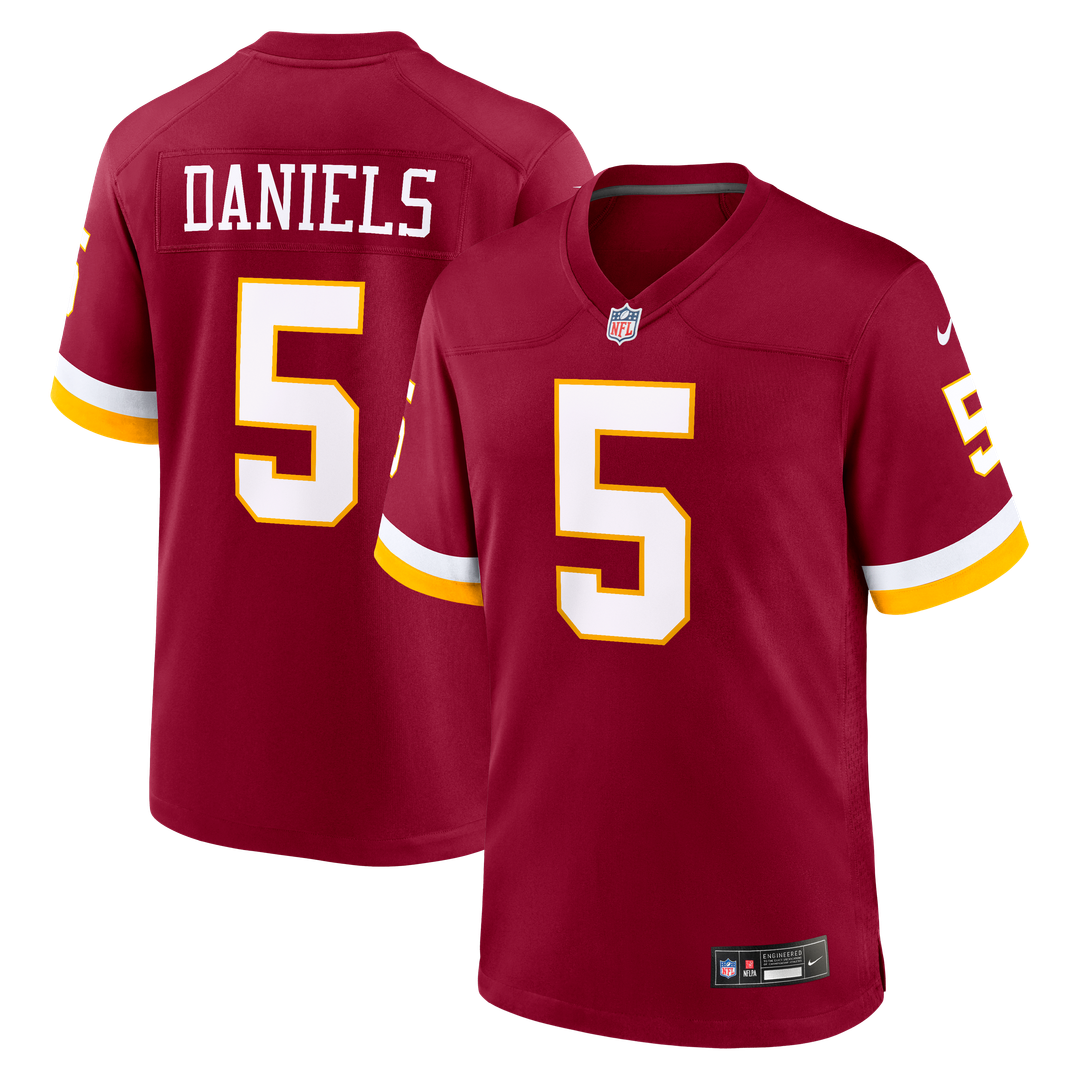 Men's Nike Washington Commanders Hail Raiser Jayden Daniels Black Alternate Game NFL Jersey