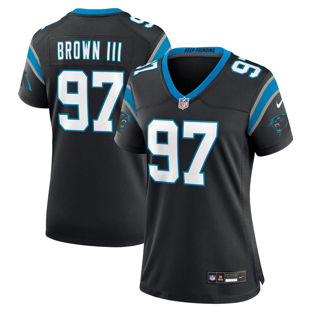 Women's Nike Carolina Panthers Bobby Brown III Black Team Game NFL Jersey