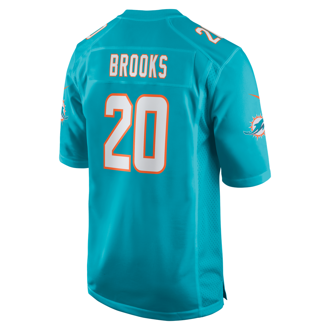 Men's Nike Miami Dolphins Jordyn Brooks Aqua Game NFL Jersey