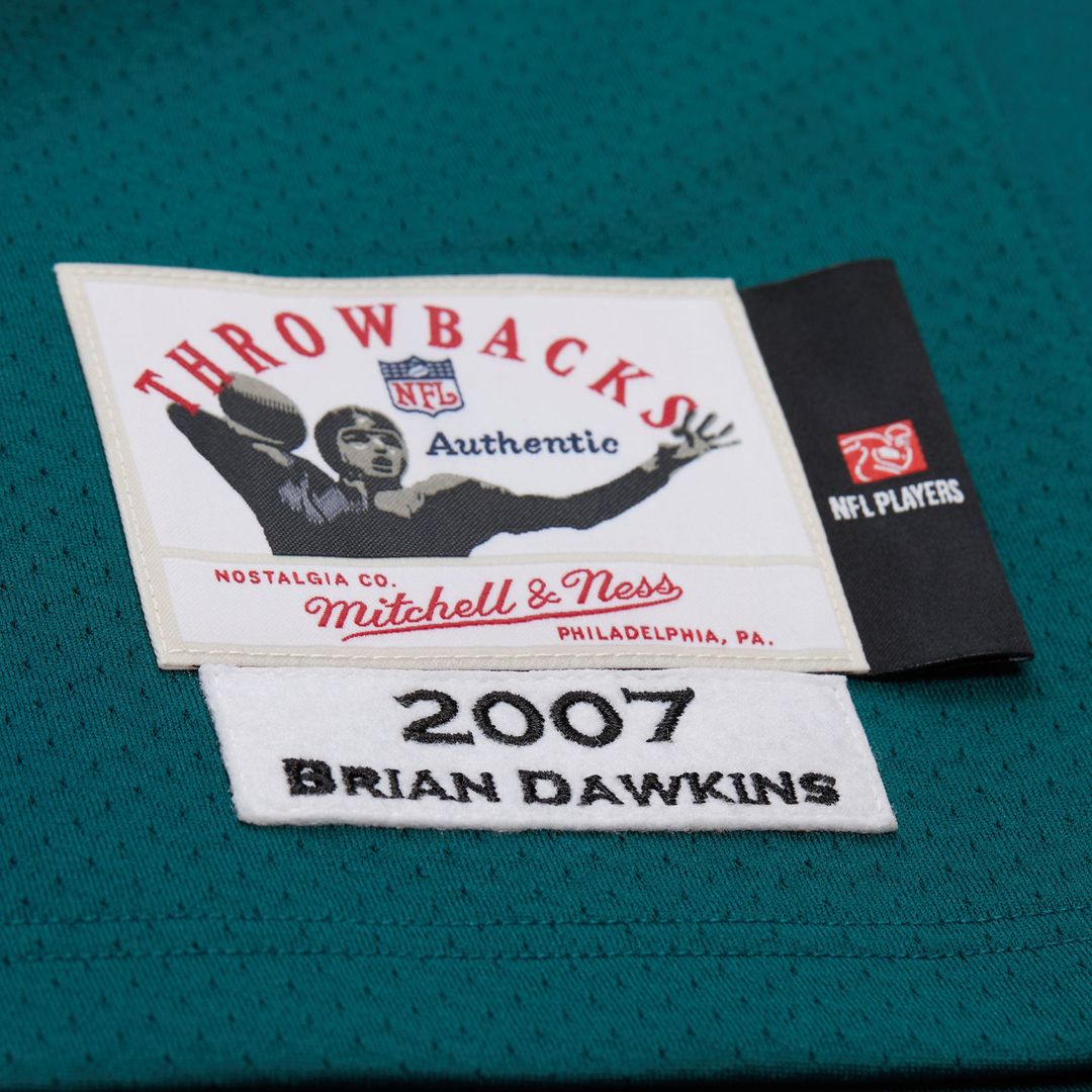 Men's Mitchell & Ness Philadelphia Eagles Brian Dawkins Green 2007 Authentic Throwback Retired Player NFL Jersey