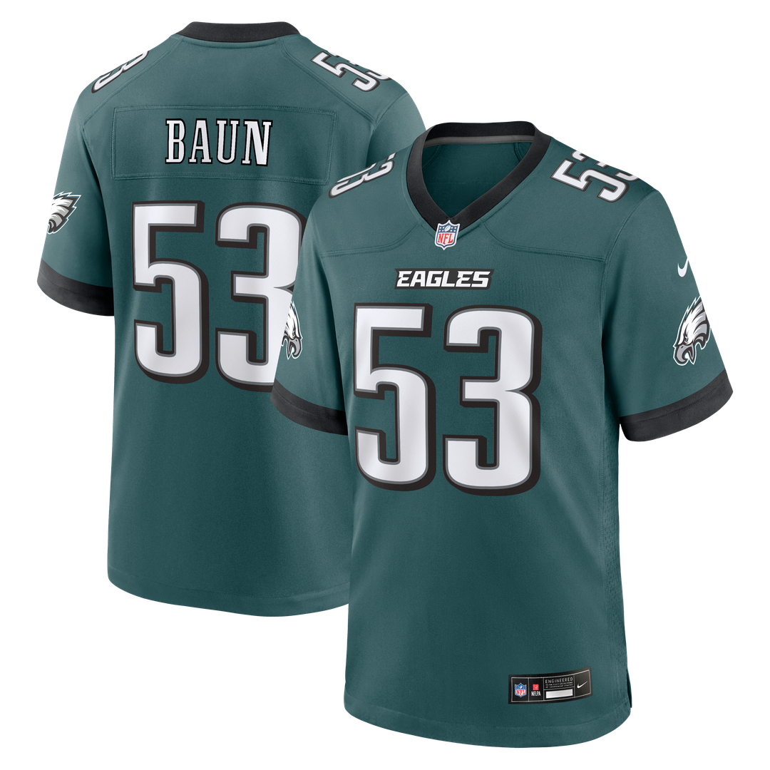 Men's Nike Philadelphia Eagles Zack Baun Midnight Green Team Game NFL Jersey