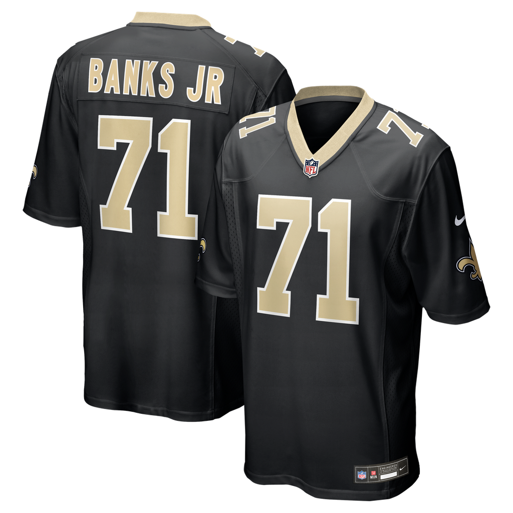 Men's Nike New Orleans Saints Kelvin Banks Jr. Black Game Player NFL Jersey