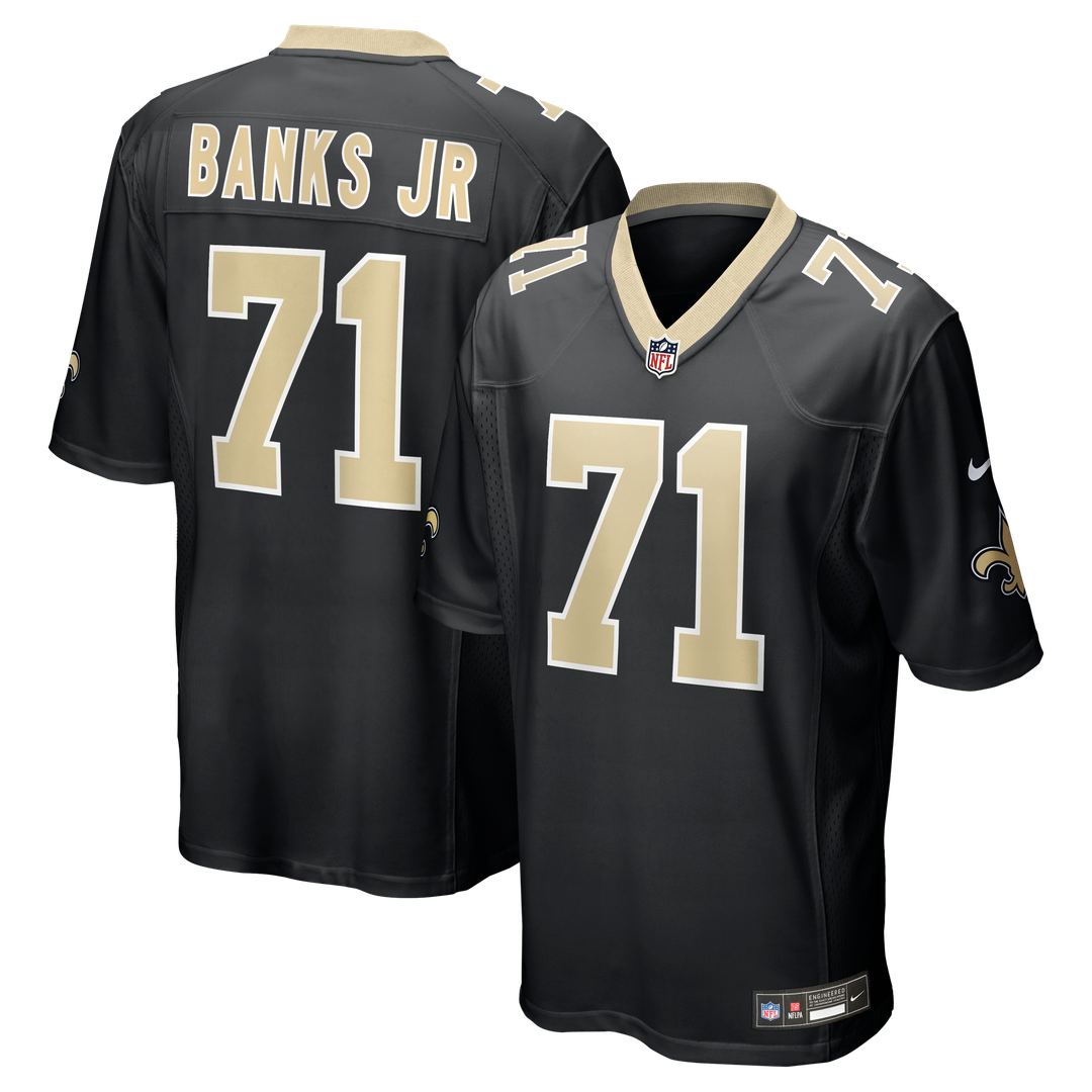 Men's Nike New Orleans Saints Kelvin Banks Jr. Black Game Player NFL Jersey