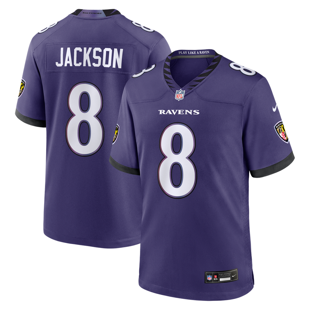 Men's Nike Baltimore Ravens Lamar Jackson Purple Team Game NFL Jersey