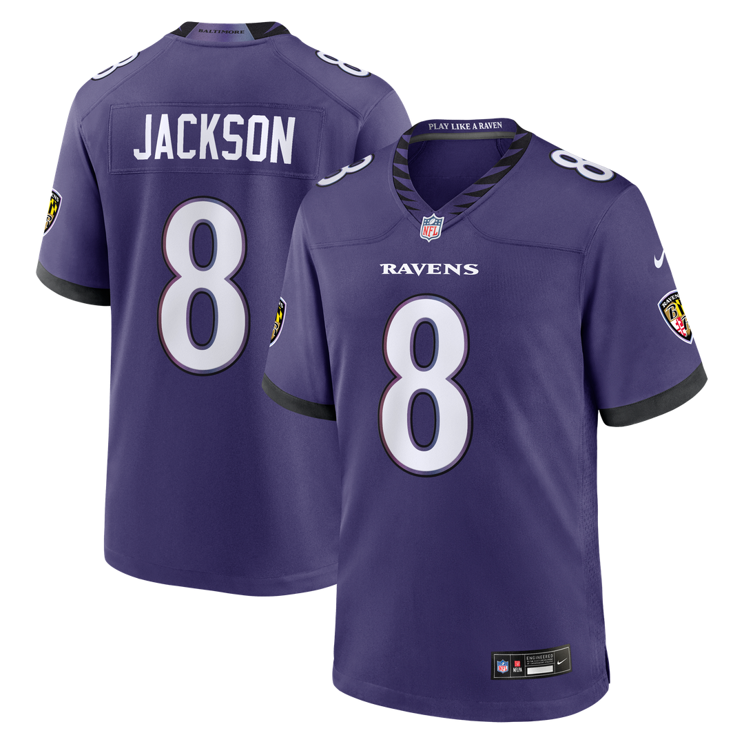 Men's Nike Baltimore Ravens Lamar Jackson Purple Team Game NFL Jersey