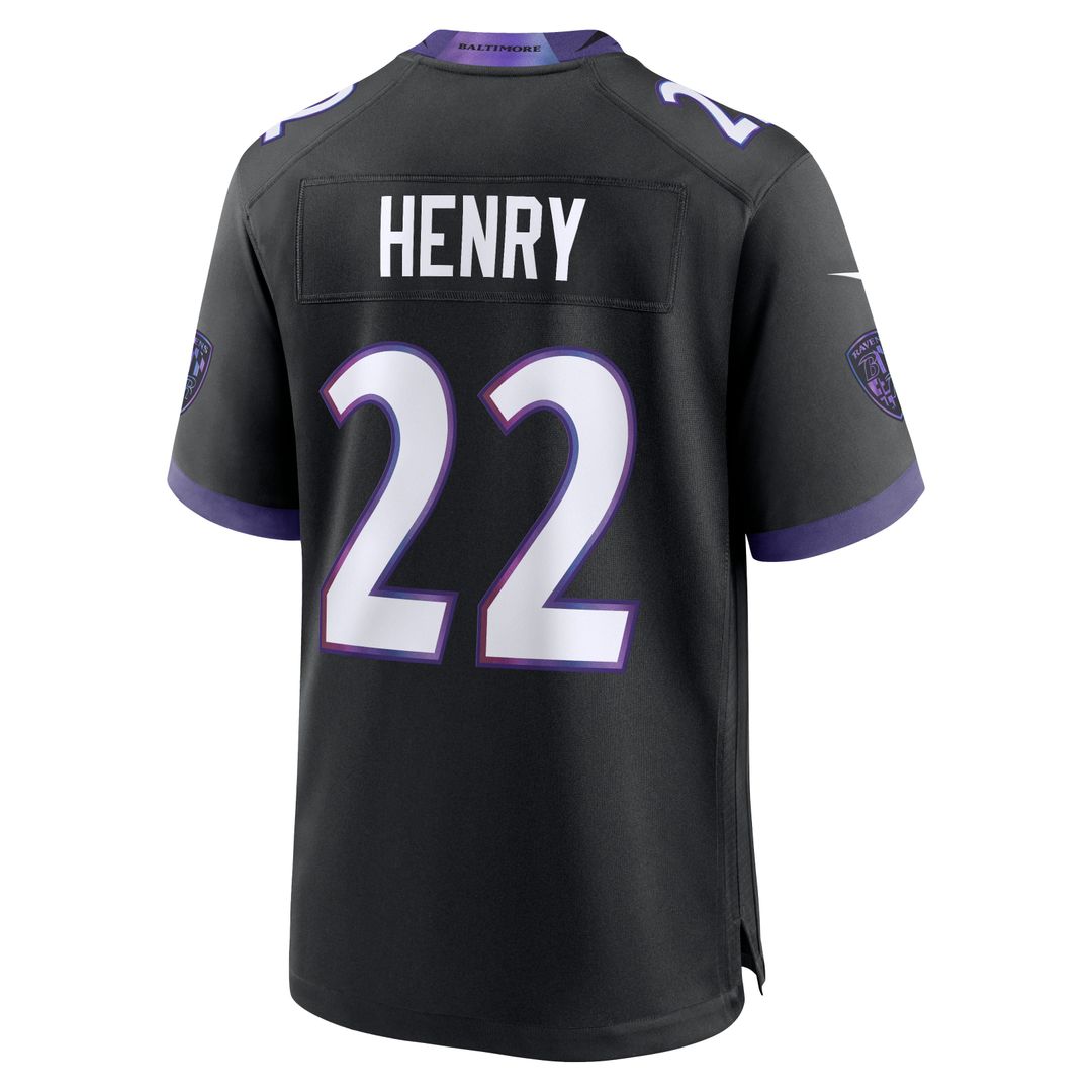 Men's Nike Baltimore Ravens Derrick Henry Black Alternate Game NFL Jersey