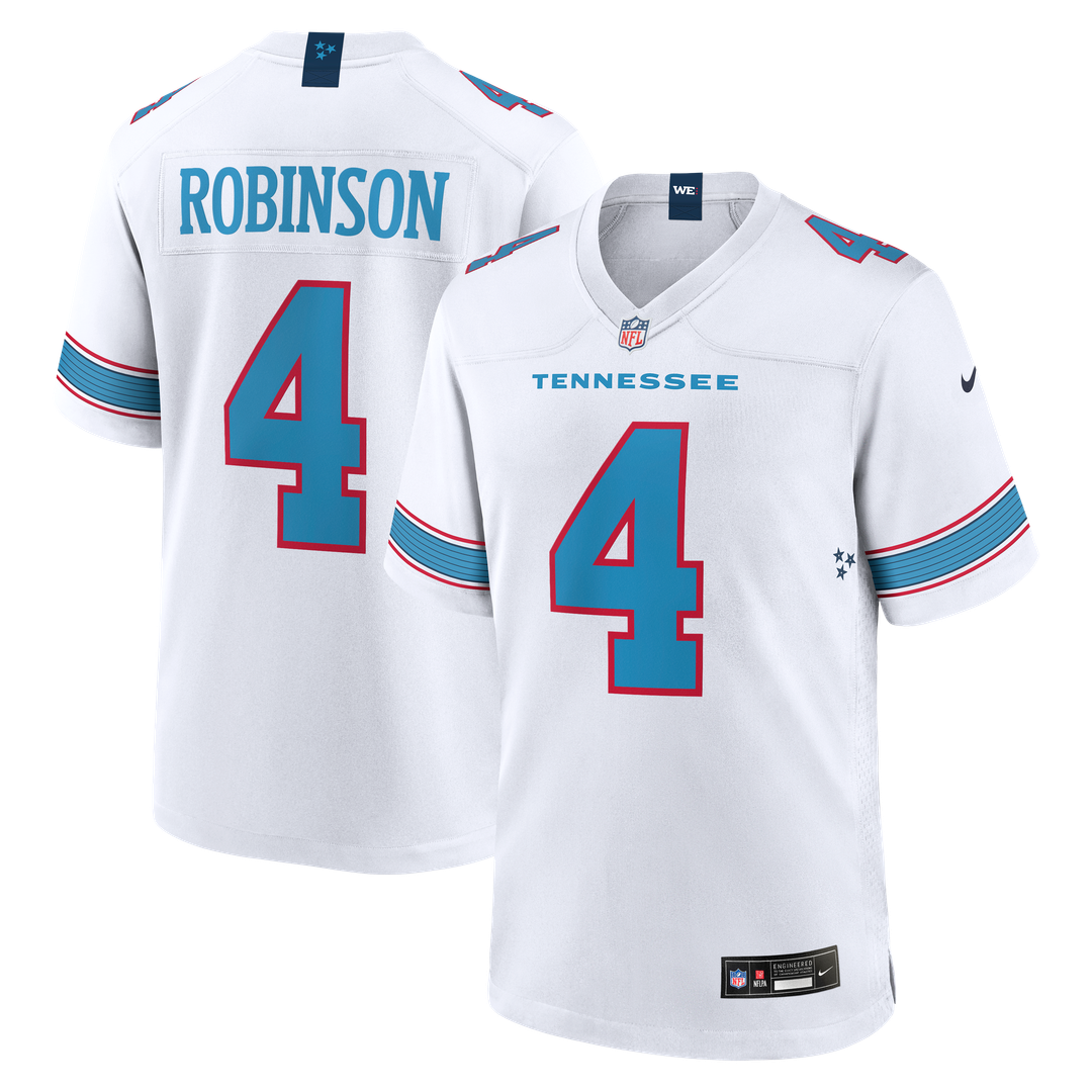 Men's Nike Tennessee Titans Wan'Dale Robinson White Game NFL Jersey