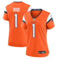 Women's Nike Denver Broncos Number 1 Bride Orange Game NFL Jersey