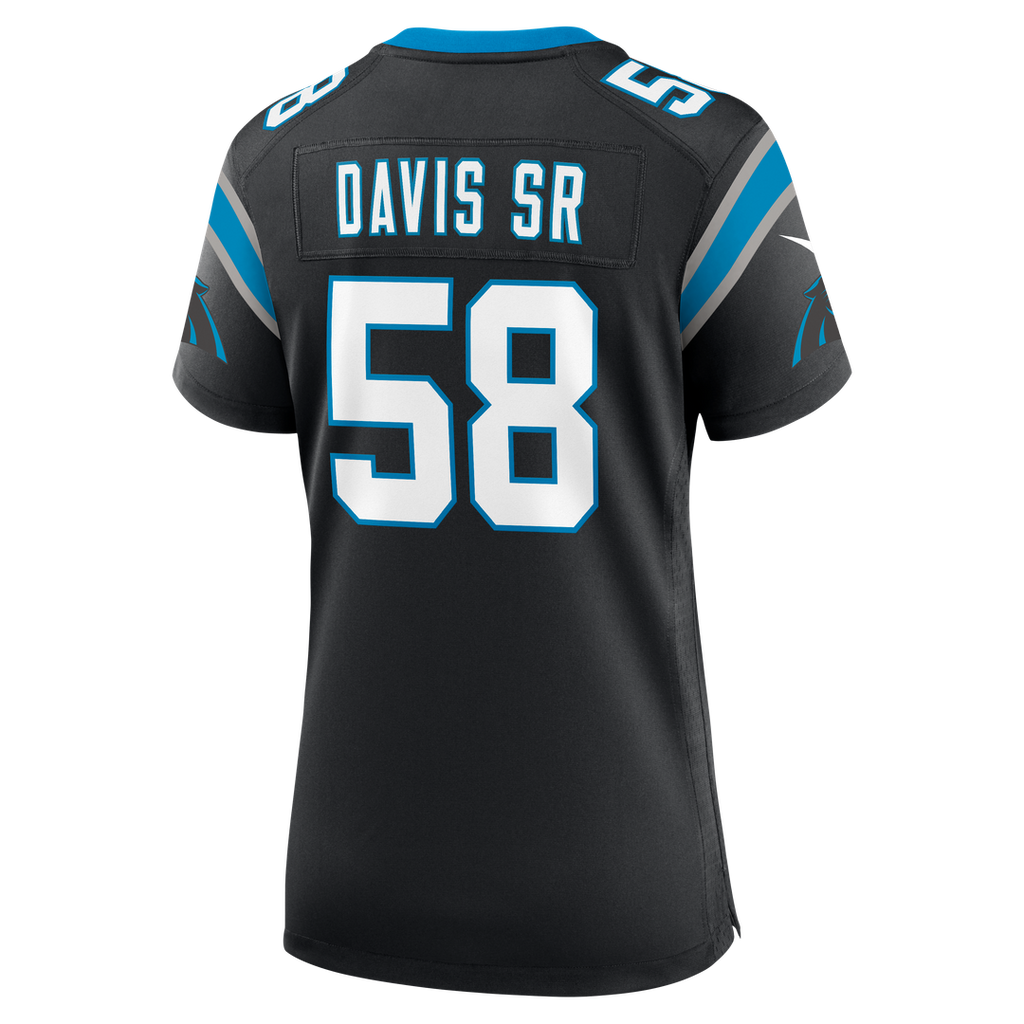 Women's Nike Carolina Panthers Thomas Davis Sr. Black Team Retired Game NFL Jersey