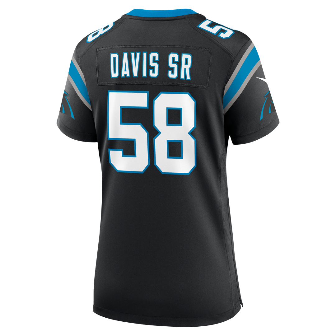 Women's Nike Carolina Panthers Thomas Davis Sr. Black Team Retired Game NFL Jersey