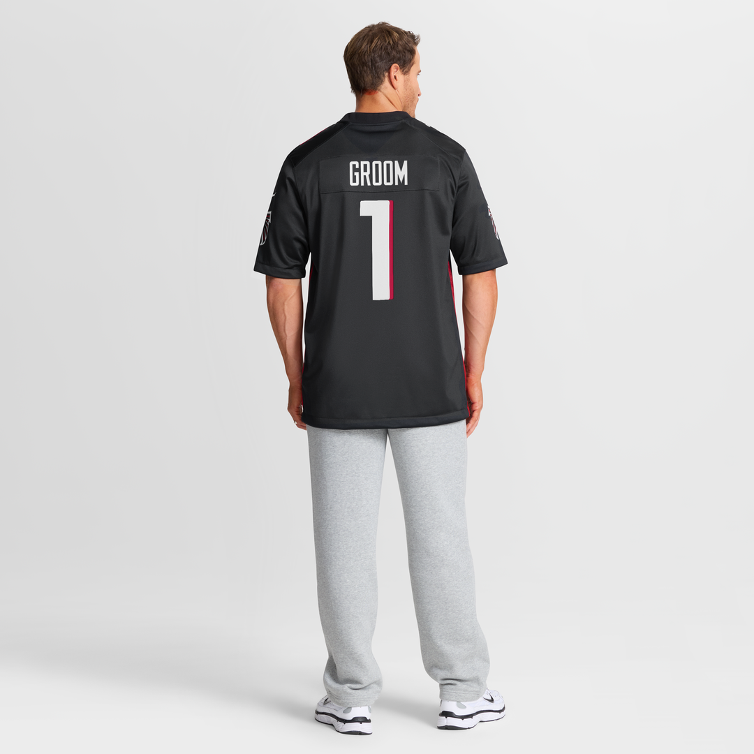 Men's Nike Atlanta Falcons Number 1 Groom Black Game NFL Jersey