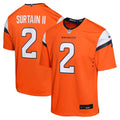 Youth Nike Denver Broncos Patrick Surtain II Orange Game NFL Jersey