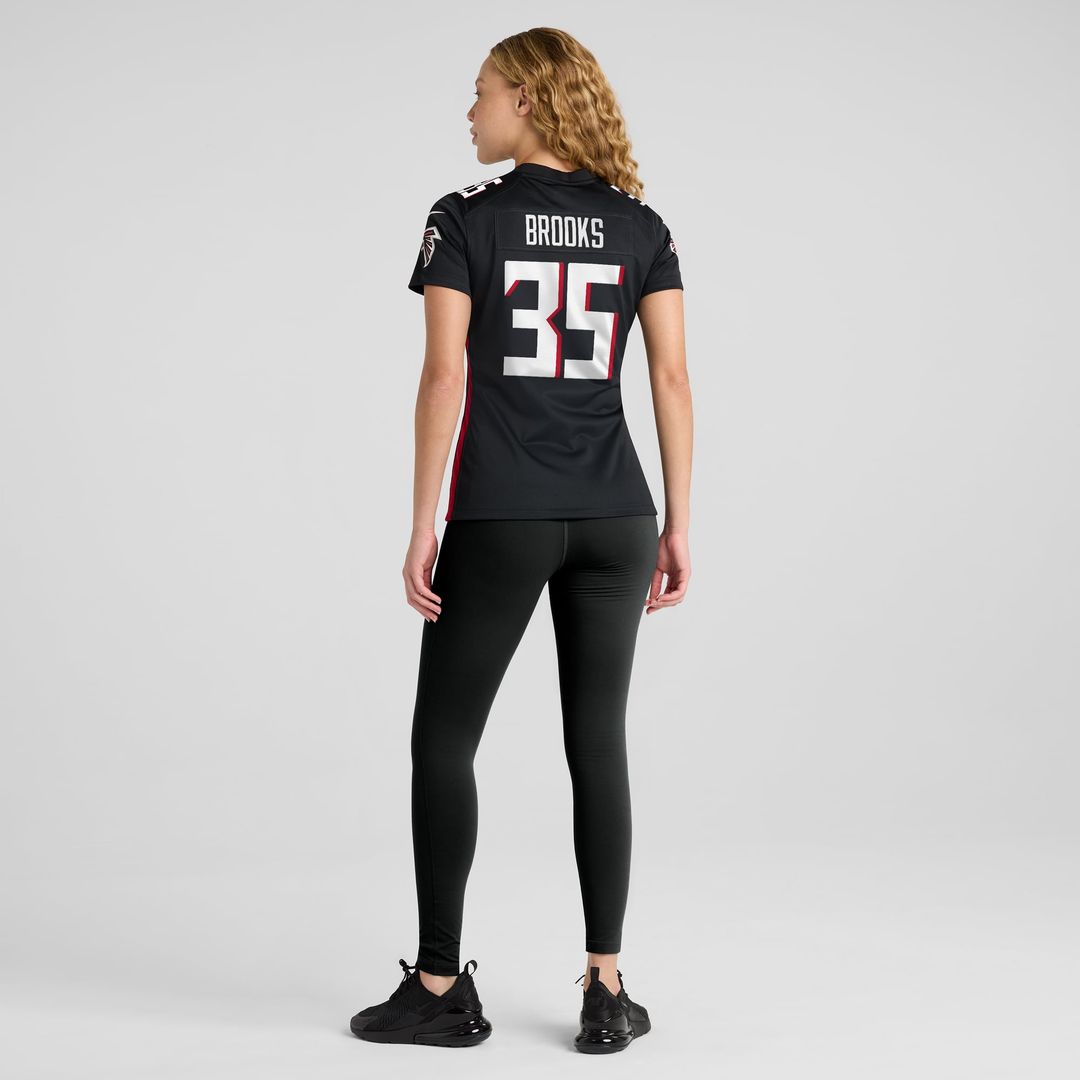 Women's Nike Atlanta Falcons Natrone Brooks Black Team Game NFL Jersey