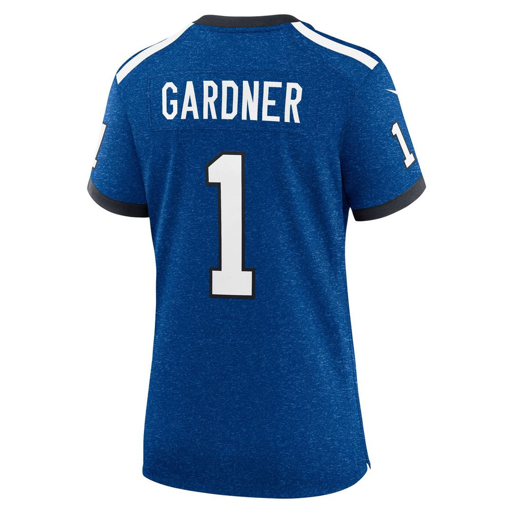 Women's Nike Indianapolis Colts Ahmad Sauce Gardner Heather Royal Alternate 2 Indiana Nights Game NFL Jersey