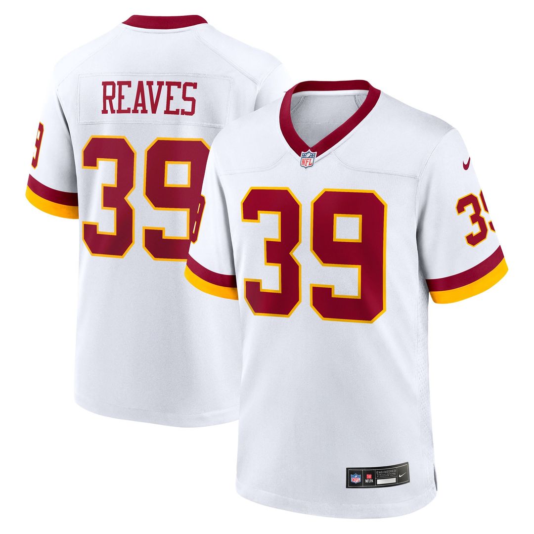 Men's Nike Washington Commanders Jeremy Reaves White Game Super Bowl Era NFL Jersey