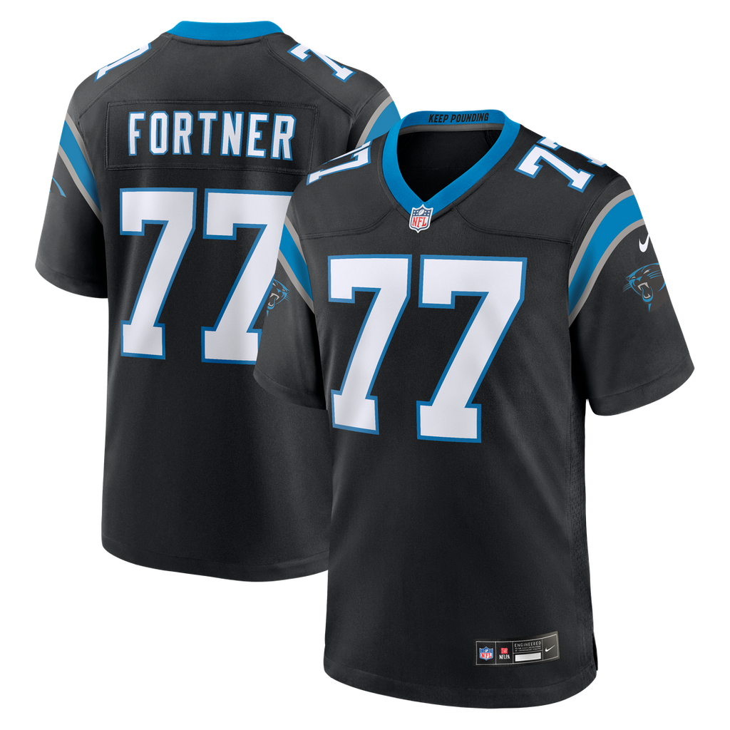 Men's Nike Carolina Panthers Luke Fortner Black Team Game NFL Jersey