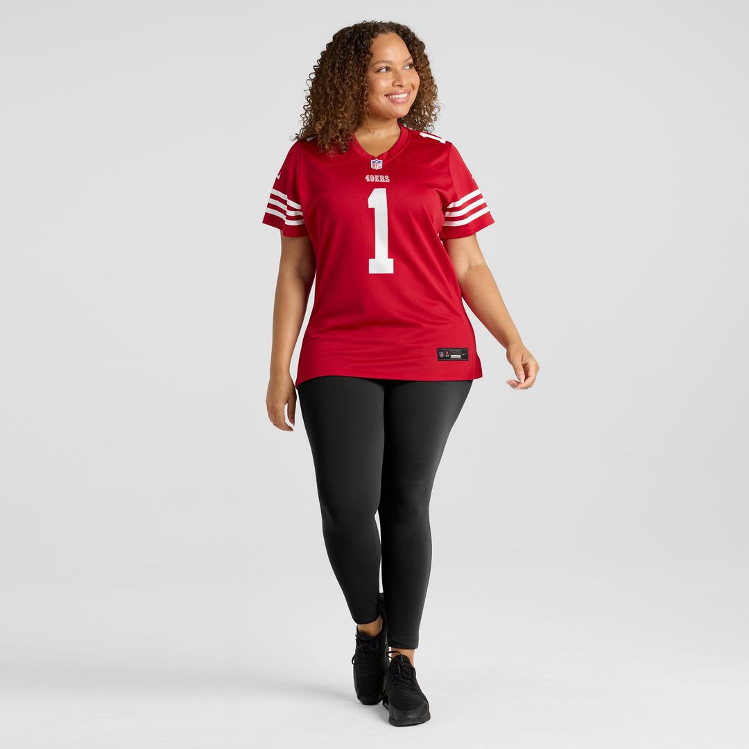 Women's Nike San Francisco 49ers Number 1 Mom Scarlet Game NFL Jersey