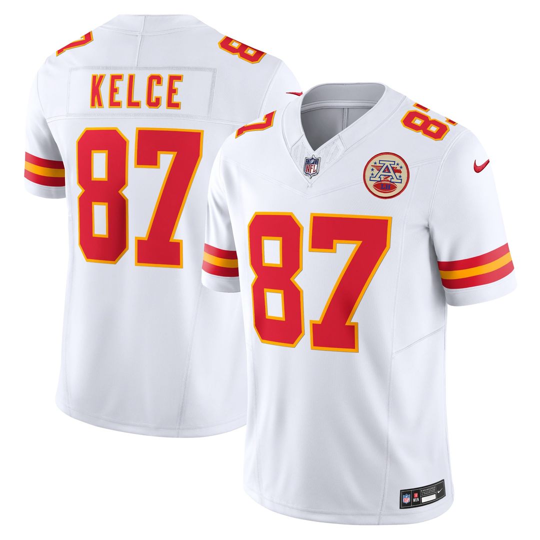 Men's Nike Kansas City Chiefs Travis Kelce White Vapor F.U.S.E. Limited NFL Jersey
