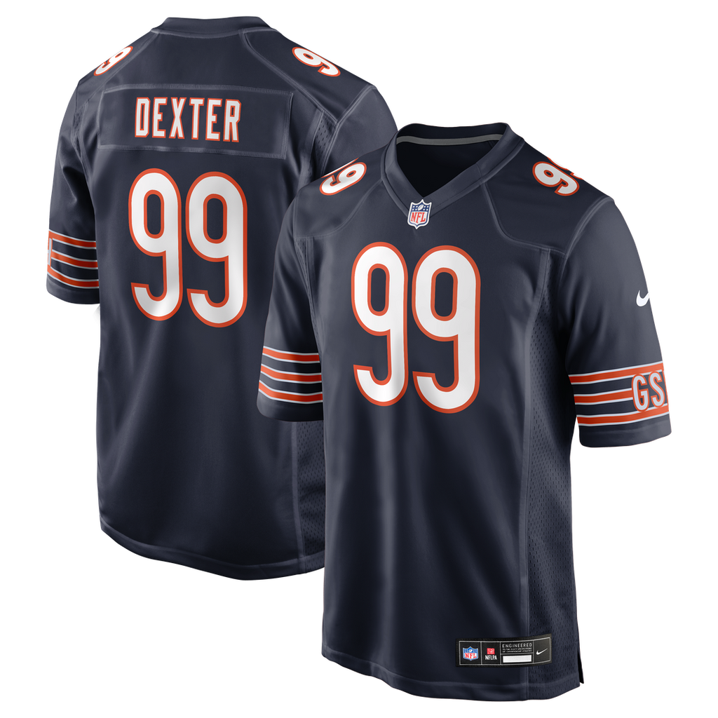 Men's Nike Chicago Bears Gervon Dexter Sr Navy Team Game NFL Jersey