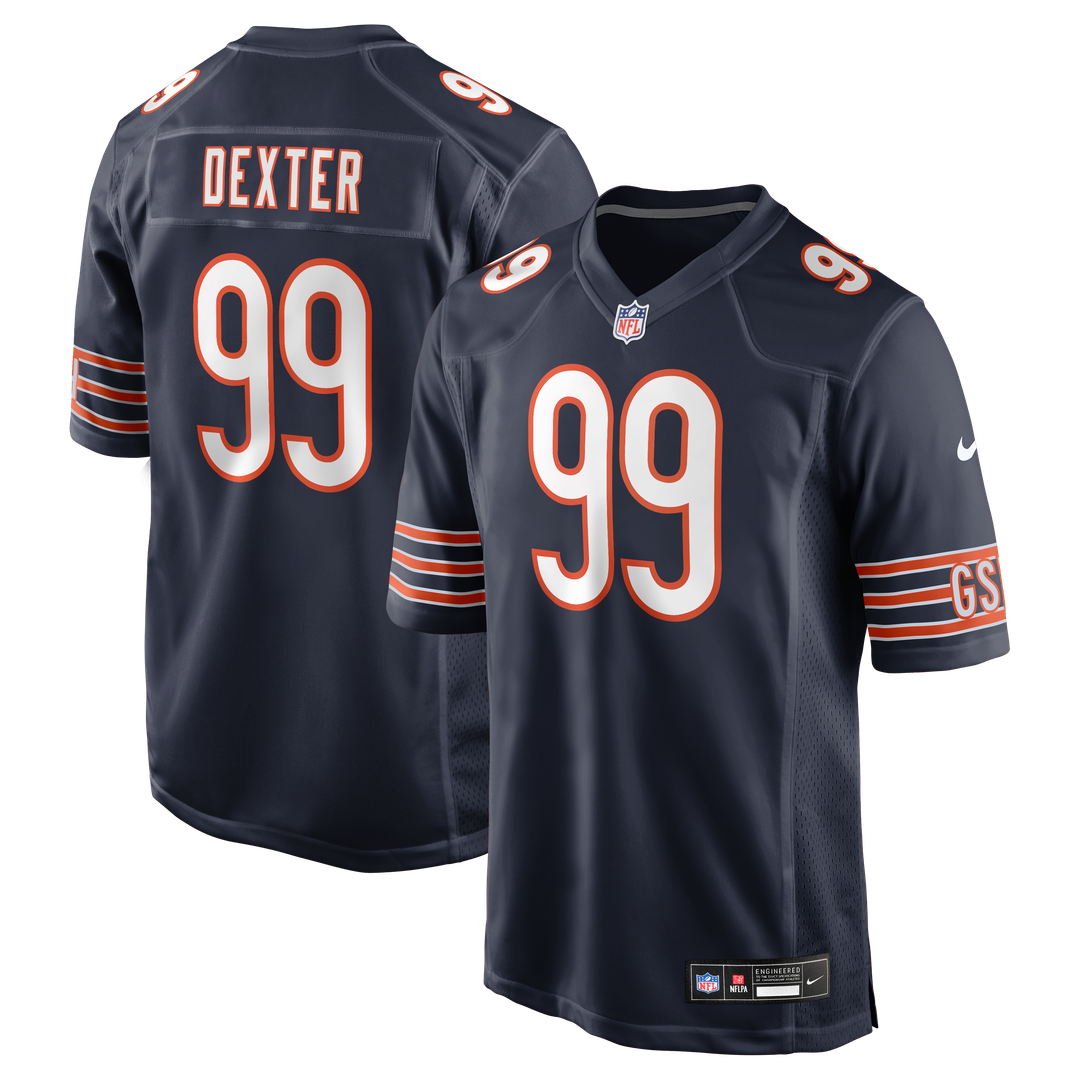 Men's Nike Chicago Bears Gervon Dexter Sr Navy Team Game NFL Jersey
