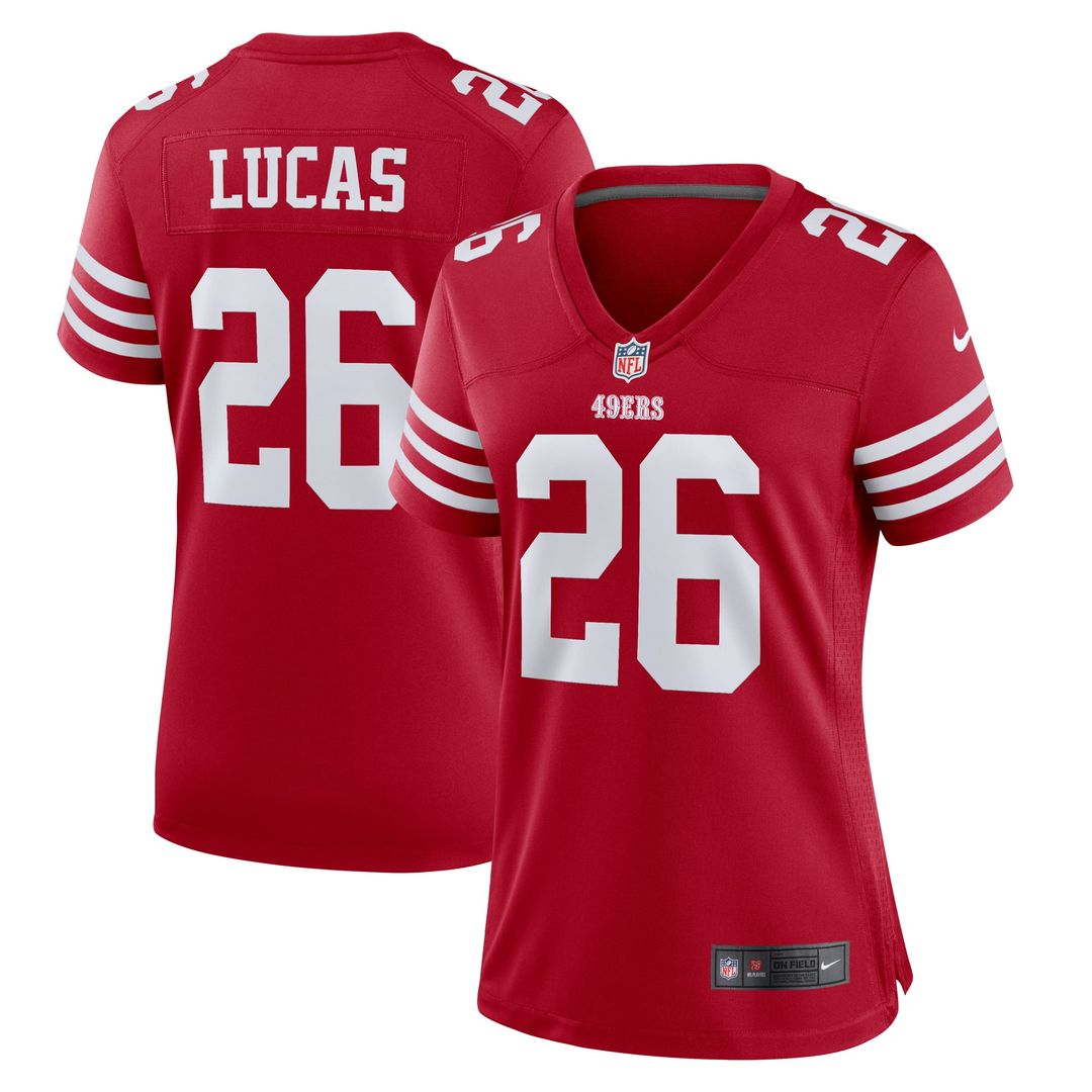 Women's Nike San Francisco 49ers Chase Lucas Scarlet Team Game NFL Jersey