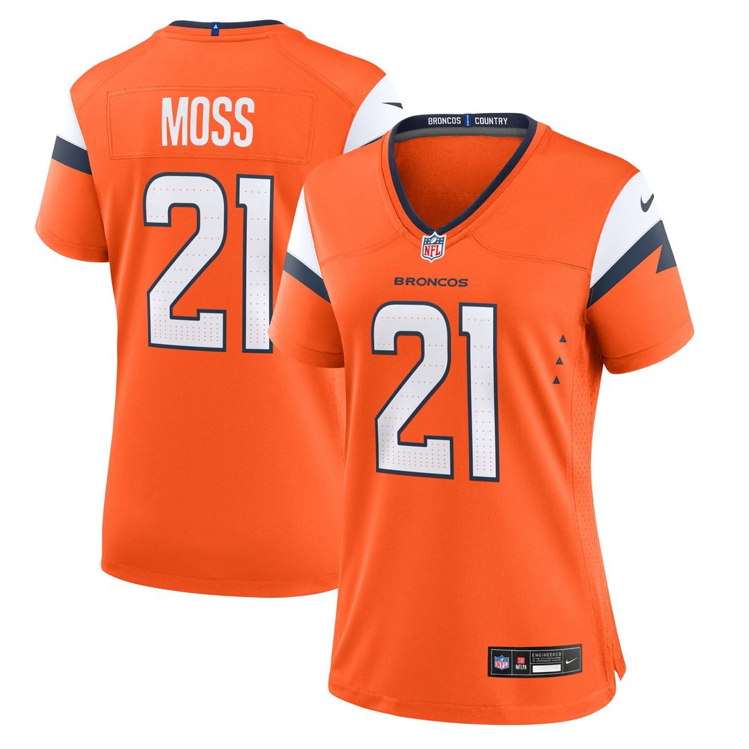 Women's Nike Denver Broncos Riley Moss Orange Team Game NFL Jersey