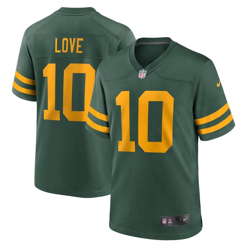 Men's Nike Green Bay Packers Jordan Love Green Alternate Game NFL Jersey