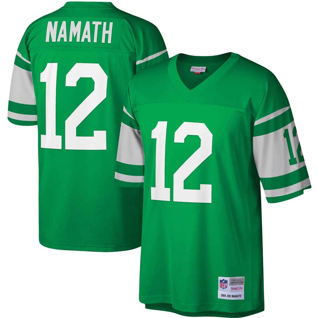 Men's Mitchell & Ness New York Jets Joe Namath Kelly Green Legacy Replica NFL Jersey