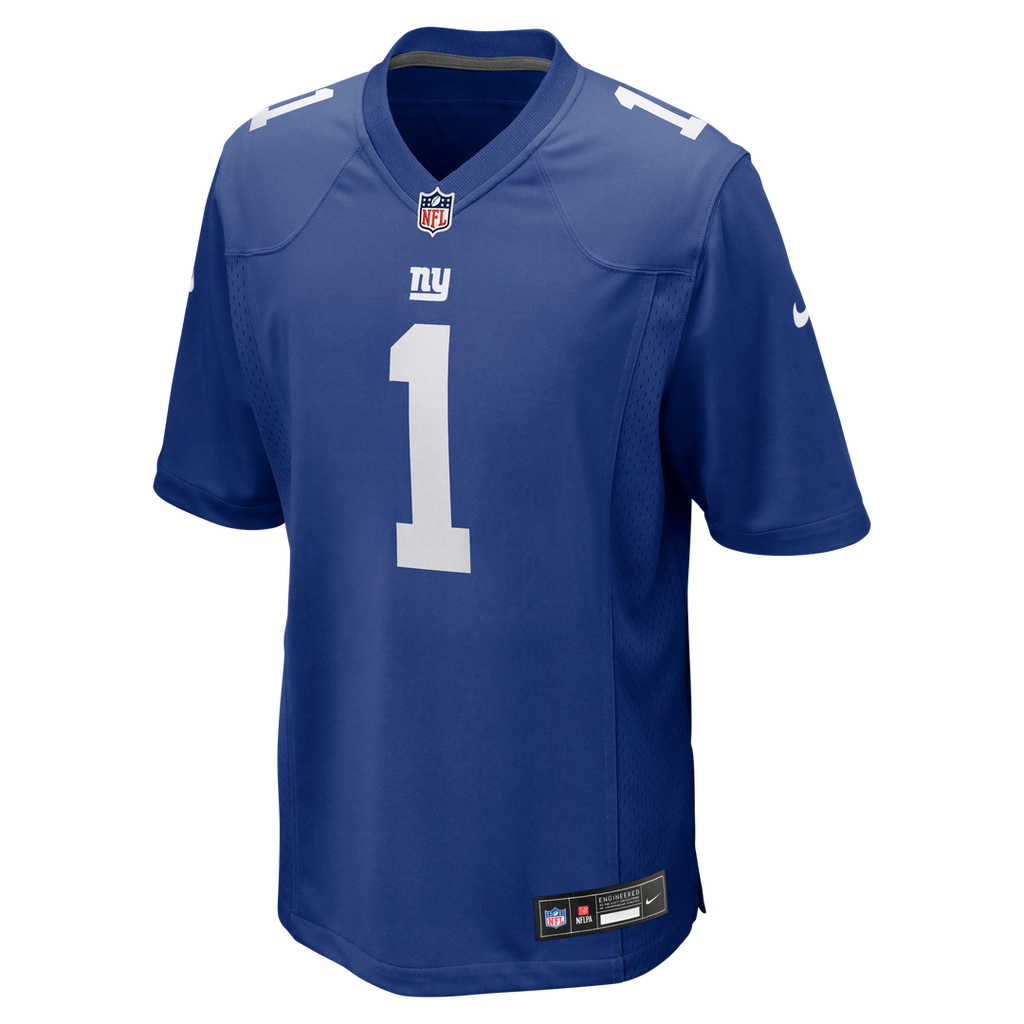 Men's Nike New York Giants Malik Nabers Royal Player Game NFL Jersey