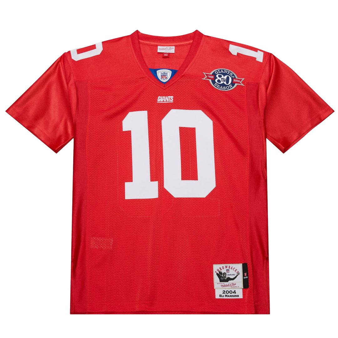 Men's Mitchell & Ness New York Giants Eli Manning Red 2004 Authentic Throwback Retired Player NFL Jersey