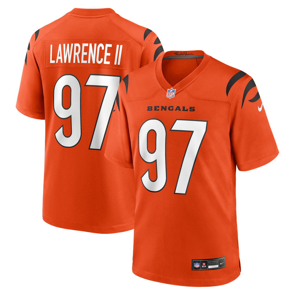 Men's Nike Cincinnati Bengals Dexter Lawrence II Orange Game NFL Jersey