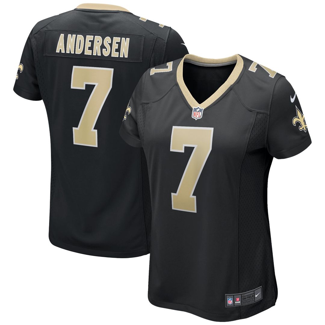 Women's Nike New Orleans Saints Morten Andersen Black Game Retired Player NFL Jersey